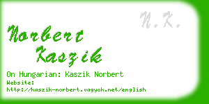 norbert kaszik business card